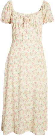 Row A Puff Sleeve Midi Dress | Nordstrom