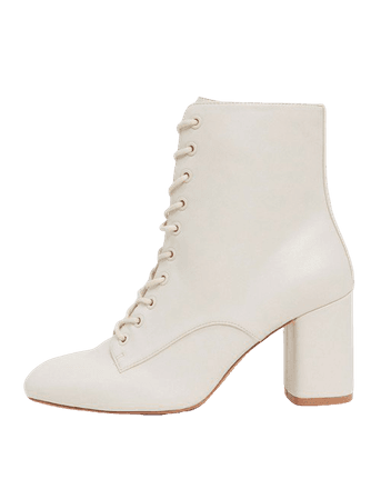 Stradivarius lace up ankle boots in white | ASOS