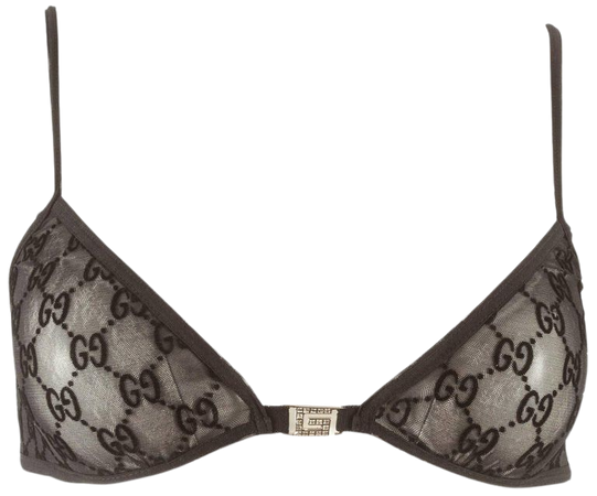 Tom Ford For Gucci black sheer net monogram bra