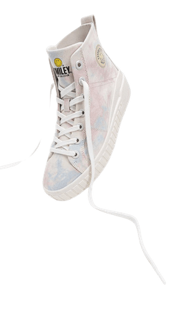 Smiley ® high-top trainers with double laces - Women's Just in | Stradivarius United States