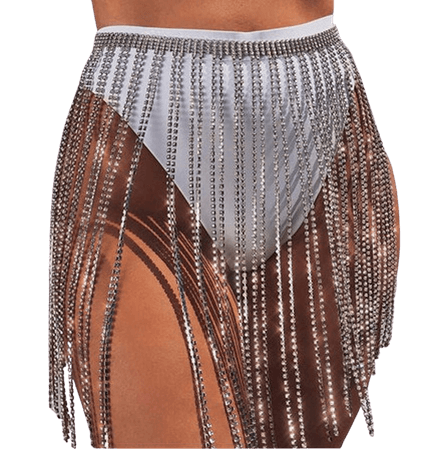 Silver or Gold Festival Outfit Silver Rhinestone Skirt Waist