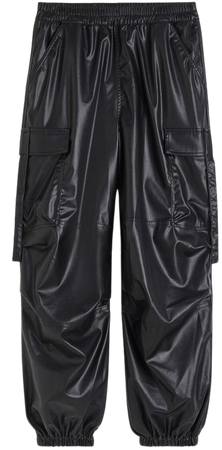 Coated Cargo Pants - Black - Ladies | H&M US