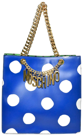 Logo Dot Leather Tote