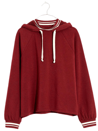 MWL Superbrushed Easygoing Hoodie Sweatshirt: Striped-Trim Edition