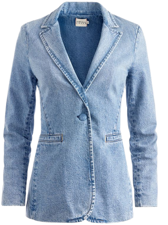 Macey Denim Notch Collar Fitted Blazer In Bay Blue | Alice And Olivia