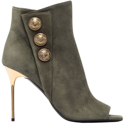 Balmain Sara 100mm leather ankle boots
