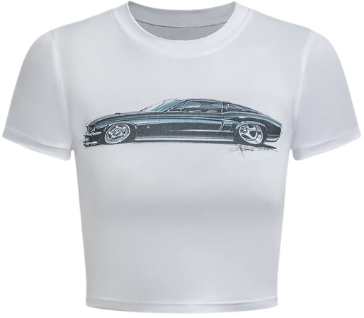 Car Print Crop T-shirt – Micas