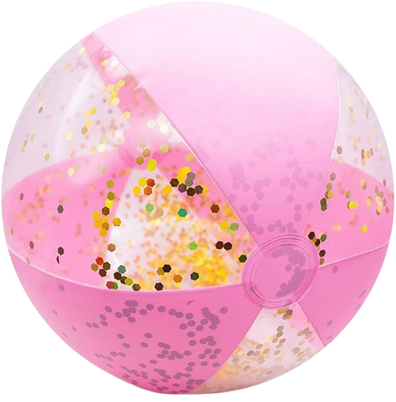 Amazon.com: Amor Beach Ball, 16" Glitter Beach Ball Inflatable Beach Balls for Kids & Toddlers Pool Balls Summer Party Favors : Toys & Games