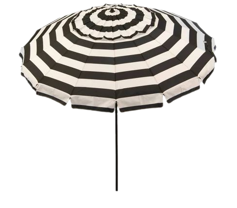 8' Deluxe Patio/Beach Umbrella Black/White - Parasol : Target