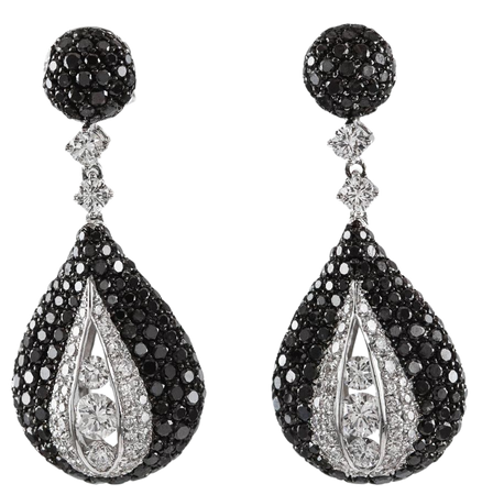 Black Jet Earring with Diamonds For Sale at 1stDibs | jet earrings