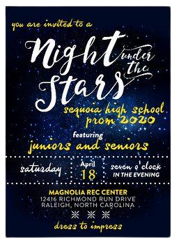 Night Under The Stars High School Prom Invitations | PaperStyle