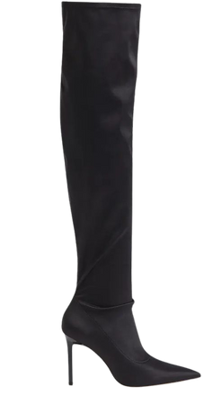 Over-the-knee Satin Boots - Black - Ladies | H&M CA