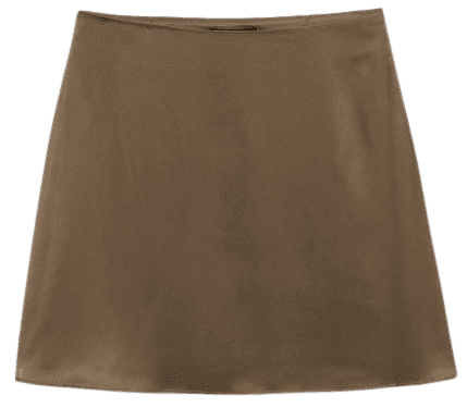 Brown satin mini skirt - Brown - Monki WW