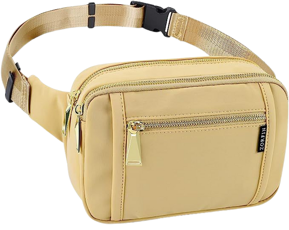 Amazon.com | ZORFIN Fanny Packs for Women Men, Fashion Waist Pack Belt Bag with 5 Zipper Pockets Adjustable Belt, Casual Hip Bum Bag for Travel Shopping Hiking Cycling Running (Khaki) | Waist Packs