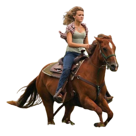 Girl Riding Western on horse