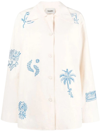Nanushka Embroidered long-sleeve Shirt - Farfetch