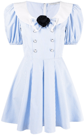 Alessandra Rich Striped Flared Minidress - Farfetch