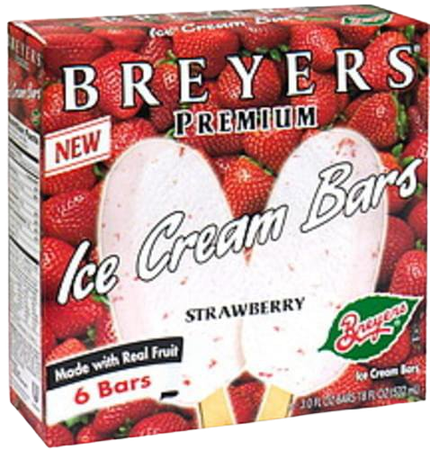 Breyers Strawberry Ice Cream Bars - 6 ea, Nutrition Information | Innit