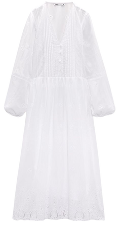 EMBROIDERED MAXI DRESS - Oyster White | ZARA United States