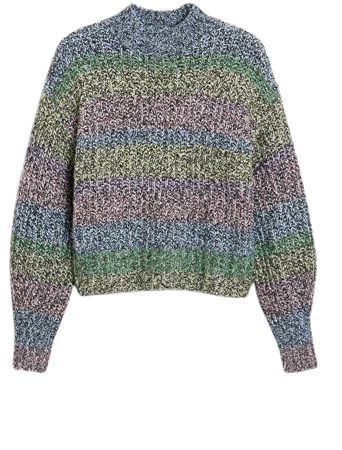 Mock neck chunky knit sweater - Over the rainbow - Monki WW