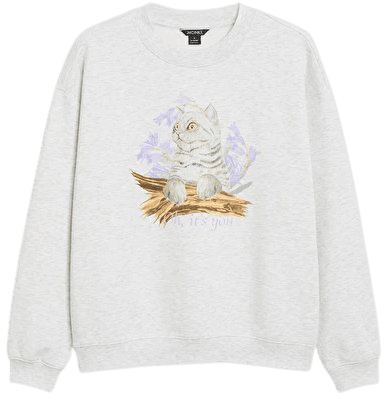 Crewneck sweater - Cat print - Sweatshirts - Monki WW