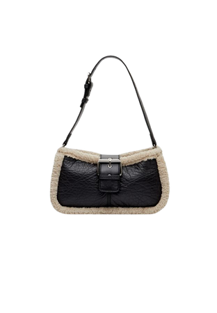 Lined faux shearling shoulder bag - Women's See all | Stradivarius United States