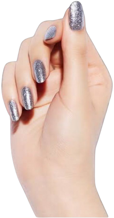 silver manicure nails