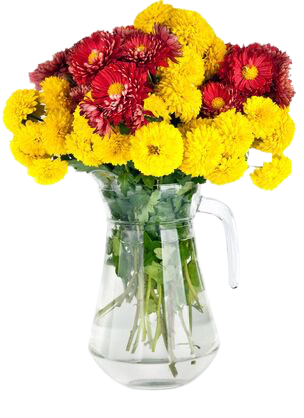 Huge Bunch Of Yellow And Red Autumn Chrysanthemum Flowers In.. Stock Photo, Picture And Royalty Free Image. Image 17098312.