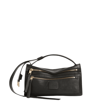 ALLSAINTS US: Womens Abrielle Leather Shoulder Bag (black)