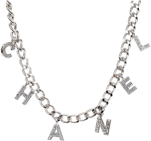 Chanel Silver Letter Charms Necklace