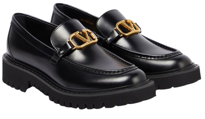 Valentino Garavani - VLogo leather loafers