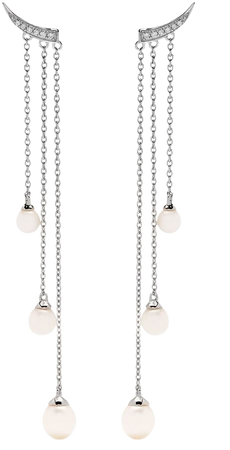Yoko London 18kt white gold Trend freshwater pearl and diamond earrings Q2089EARR7FDZ - Farfetch