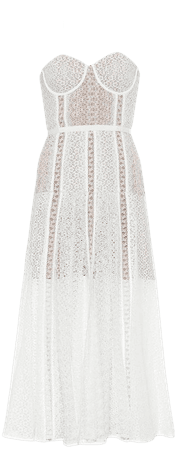 Self-Portrait - Floral lace midi dress | Mytheresa