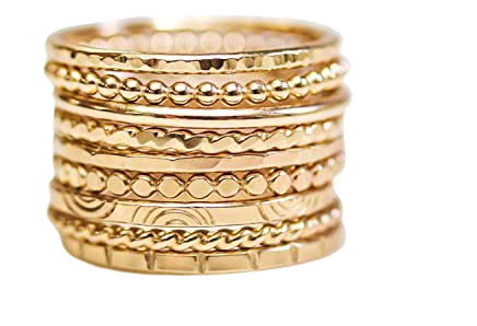 Amazon.com: Essential Textures Stacking Ring by Amy Waltz Designs, Handmade Textured Stacking Rings in Gold : Handmade Products