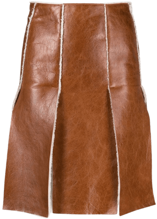 Dsquared2 shearling-lined leather skirt - FARFETCH
