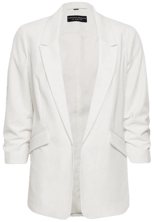 Ivory Ruched Sleeve Blazer Jacket | Dorothy Perkins