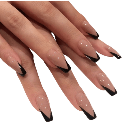 black tip acrylic nails