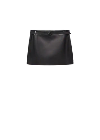 Belted faux leather miniskirt - Women | Mango USA