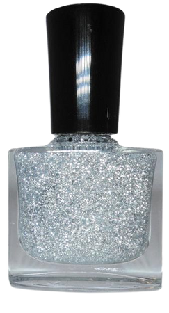 silver glitter nail polish bottle