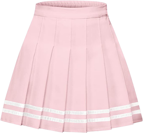 Womens School Uniform Cosplay Costume Plaid Pleated Short Skirt & Cream White & 3X-Large at Amazon Women’s Clothing store