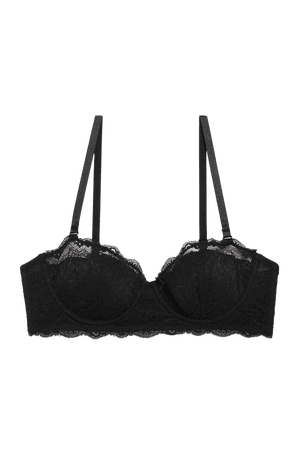 Black underwire lace bra - Black lace - Monki WW