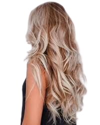 long blonde wavy hair