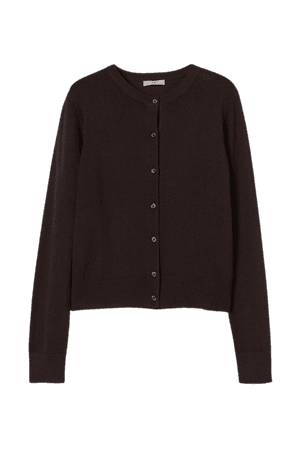 Fine-knit Cardigan - Dark brown - Ladies | H&M US