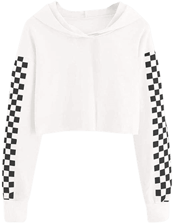 Amazon.com: Imily Bela Kids Crop Tops Girls Hoodies Cute Plaid Long Sleeve Fashion Sweatshirts White: Clothing, Shoes & Jewelry