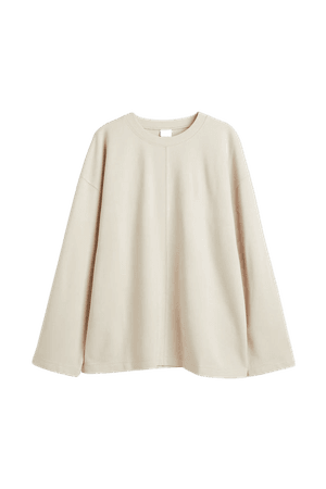 Long-sleeved Top - Light beige - Ladies | H&M US