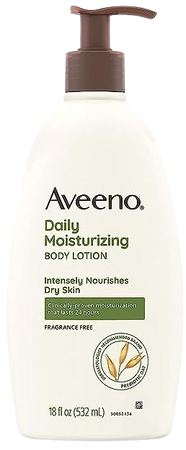 Amazon.com : Aveeno Daily Moisturizer, Body Lotion, For Dry Skin, Prebiotic Oat Fragrance Free, 18 fl. oz, Pack of 1 : Body Lotions : Beauty & Personal Care