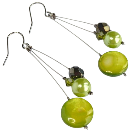 Lime Green Earrings Bridesmaid Jewelry Olive and Apple | Etsy