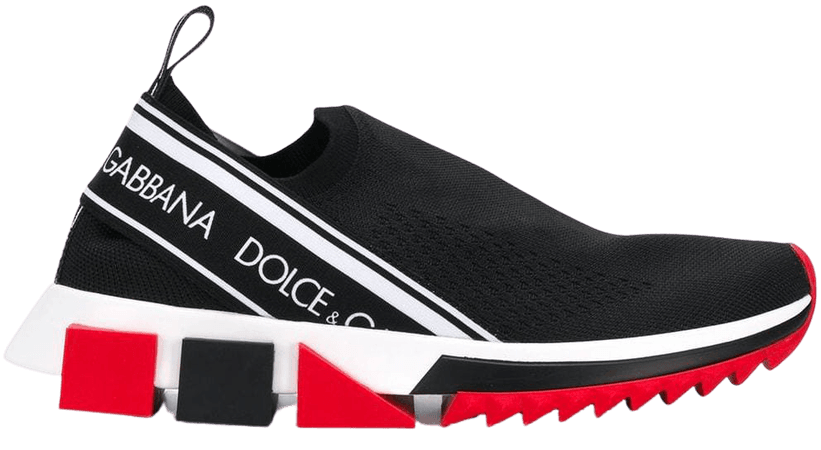 Dolce & Gabbana Black, White And Red Sorrento Logo Sneakers Ss20 | Farfetch.com