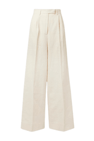 Linen Wide-leg Pants - Ivory