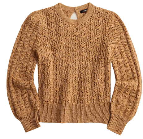 J.Crew: Balloon-sleeve Cable-knit Sweater For Women